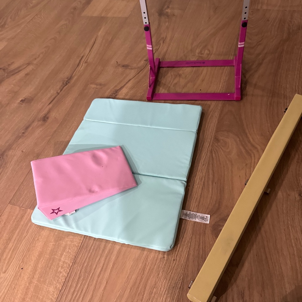 American girl, gymnastics set